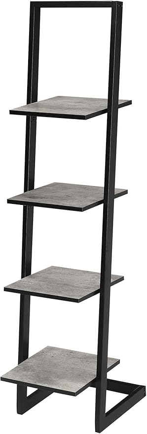 Convenience Concepts Designs2Go 4 Tier Ladder Bookshelf, Faux Birch / Black - LeafyLoom