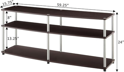 Convenience Concepts Designs2Go 3-Tier TV Stand, 60", Espresso - LeafyLoom