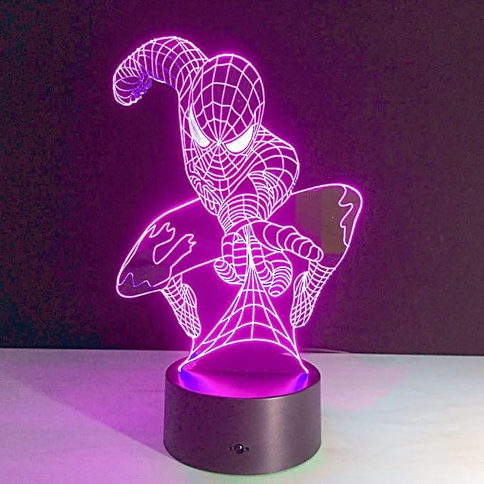 3D Night Light Kids Toys Anime Optical Illusion LED Lights Smart Touch 7 Colors Changing Dimmer Table Desk Lamp Home Room Decor Game Fan Gifts for Boys Girls Birthday Christmas Nightlight - LeafyLoom