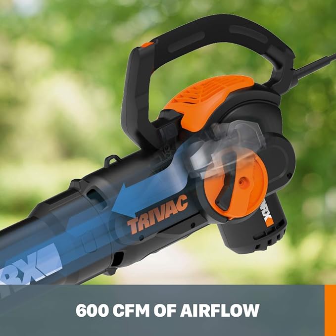 WORX 12 Amp TRIVAC 3-in-1 Electric Leaf Blower/Mulcher/Yard Vacuum - WG512 - LeafyLoom