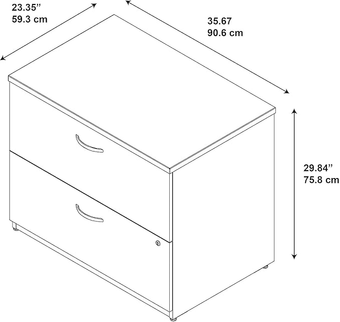 Bush Business Furniture Series C 2 Drawer Lateral File Cabinet, Locking Document Storage for Home or Professional Office, Mocha Cherry - LeafyLoom