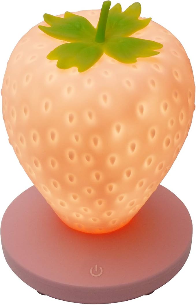 Strawberry Night Light, Cute Silicone Strawberry Lamp, LED Cute Night Light, Bedside Color Changing Lamp, 3 Modes Touch for Birthday, Christmas - LeafyLoom