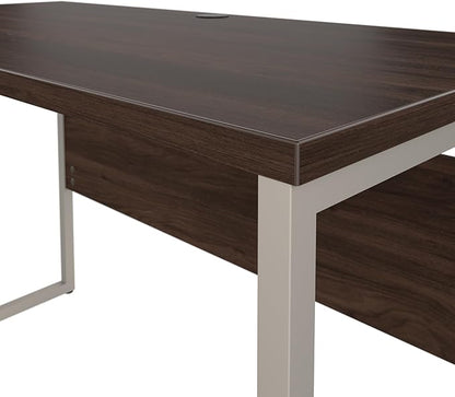 Bush Business Furniture Hybrid 72W x 30D Computer Table Desk with Metal Legs in Black Walnut - LeafyLoom