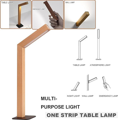 Wood Desk Light,Dimmable Desk Lamps for Bedrooms Touch Lamp RotatableDesk Light Wall Lamp (Beech Wood) - LeafyLoom