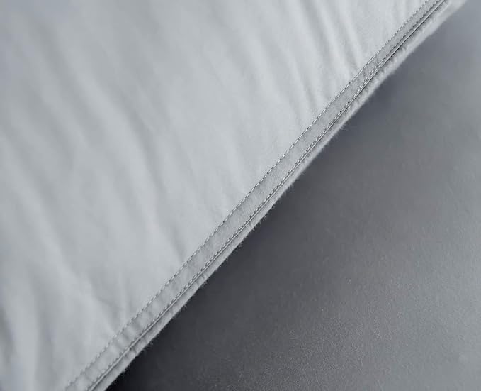 Goose Down Feather Bed Pillows for Sleeping,Medium Firm,Soft Support Grey Color Standard Size One Pillow - LeafyLoom