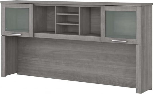 Bush Furniture Somerset 72W Desk Hutch in Platinum Gray - LeafyLoom