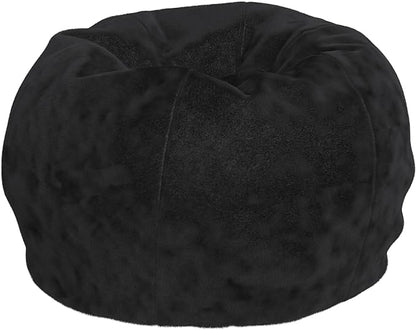 Flash Furniture Dillon Small Black Furry Bean Bag Chair for Kids and Teens - LeafyLoom