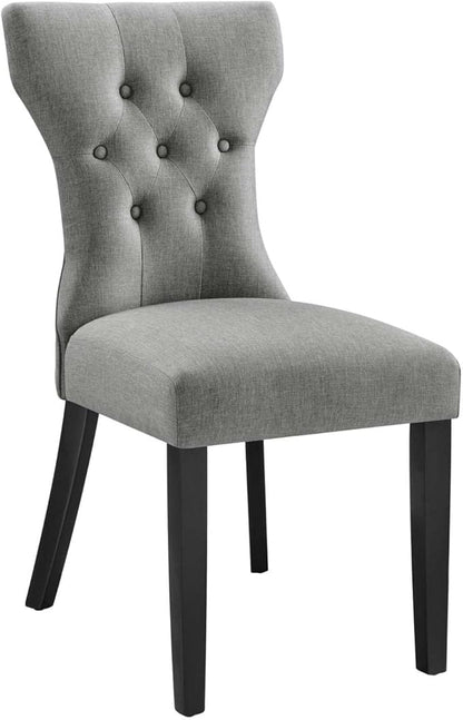 Modway Silhouette Modern Tufted Upholstered Fabric Parsons Kitchen Room, One Dining Chair, Light Gray - LeafyLoom