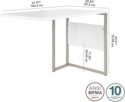 Bush Business Furniture Hybrid Desk Return/Bridge, 42W x 24D, White - LeafyLoom