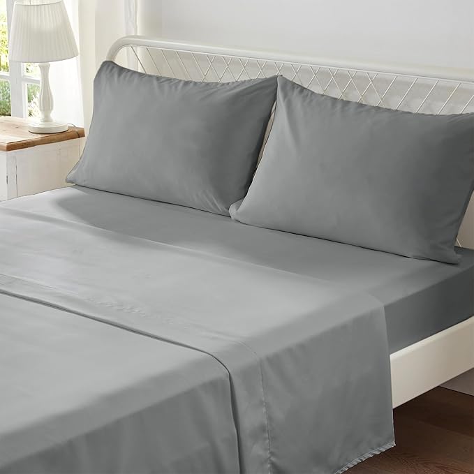 Anluoer Full Comforter Set, Grey Tufted Bed in a Bag 7 Pieces with comforters and sheets, All Season Bedding Sets with 1 Comforter, 2 PillowShams, 2 Pillowcases, 1 Flat Sheet, 1 Fitted Sheet - LeafyLoom