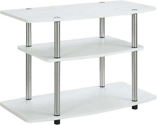 Convenience Concepts Designs2Go 3-Tier TV Stand, 31.5", White - LeafyLoom