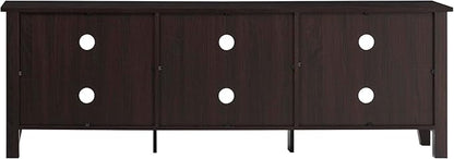 Walker Edison Wren Classic 6 Cubby TV Stand for TVs up to 80 Inches, 70 Inch, Espresso - LeafyLoom