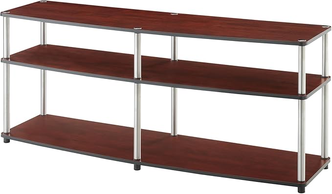 Convenience Concepts Designs2Go 3 Tier 60" TV Stand, Cherry - LeafyLoom