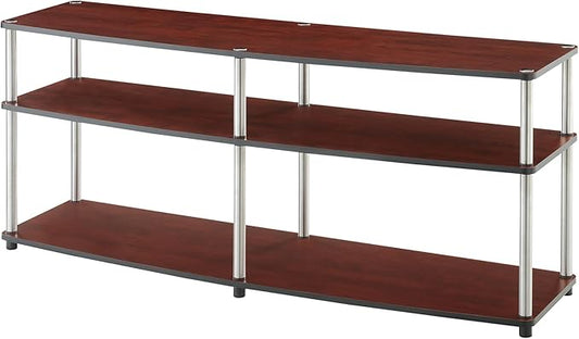 Convenience Concepts Designs2Go 3 Tier 60" TV Stand, Cherry - LeafyLoom