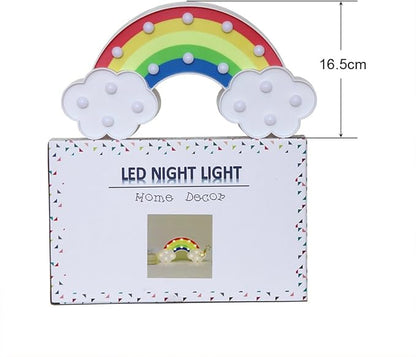 GUOCHENG Rainbow Marquee Night Light Battery Operated LED Night Table Lamps for Children Bedroom Nursery, Christmas Birthday Gifts for Kids - LeafyLoom