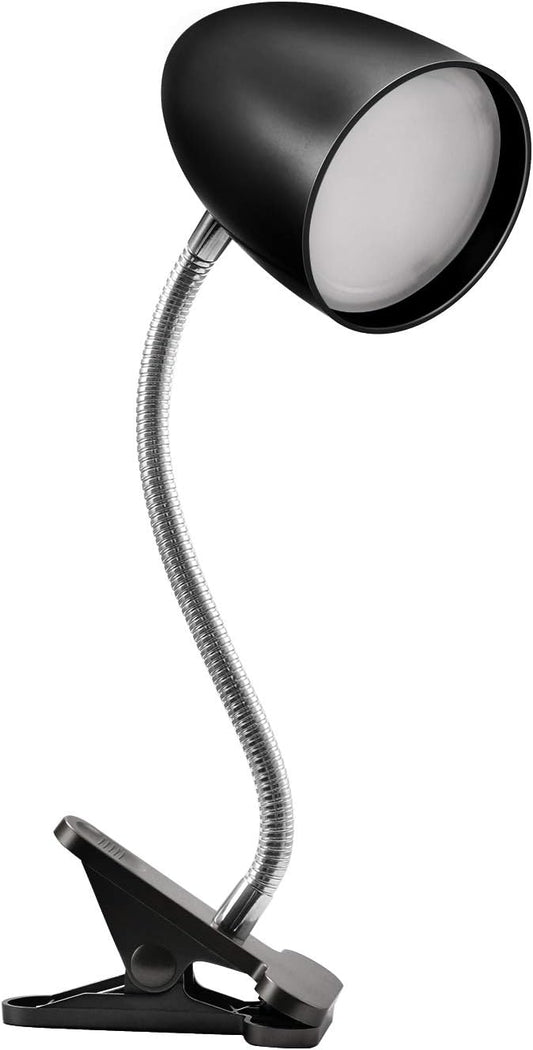 Clip on Light for Bed, Non-Dimmable Clip on Reading Light for Bed, 4000K Cool White, 3.5W 240 LM desk lamp with clamp, Eye Protection, ETL Listed, Black - LeafyLoom