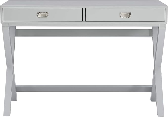 Linon Grey 2-Drawer Writing Jaycee Desk - LeafyLoom