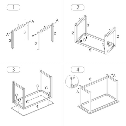 Computer Desk Writing Table Workstation with Durable Scratch-resistant Laminate Surface and Metal Frame, Brown - LeafyLoom