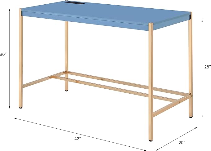 NicBex Laik-DW-00066-DX Desks, 42" W x 20" D x 30" H, Navy Blue - LeafyLoom