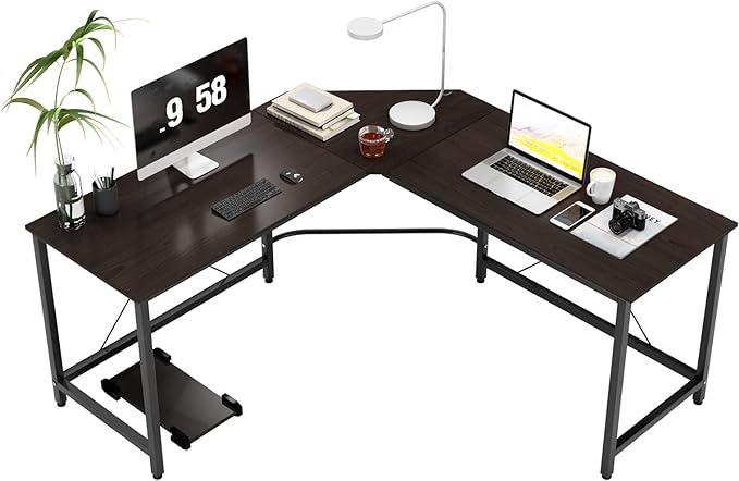 L Shaped Desk, Large L Shaped Computer Desk Office Desk, 59+59 inch L Shaped Gaming Desk with CPU Stand, Sturdy Corner Gaming Desk Writing Desk L Shaped Workstation Desks for Home Office Corner - LeafyLoom