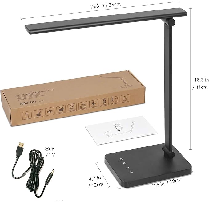 Foldable Desk Light Reading Lamp 5-Color Eye Protection Study Lamp Dimmable Eye Caring Reading Desk Light Aluminum Alloy Desk Lamps Auto Timer LED Lamp - LeafyLoom