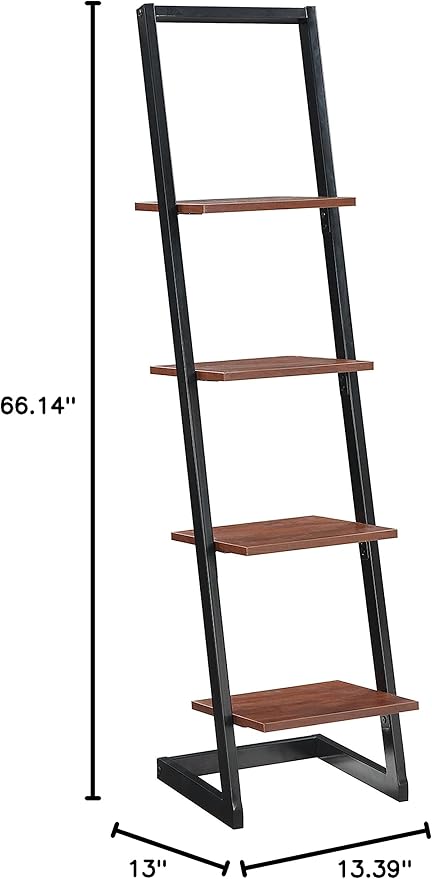 Convenience Concepts Designs2Go 4 Tier Ladder Bookshelf, Black / Cherry - LeafyLoom