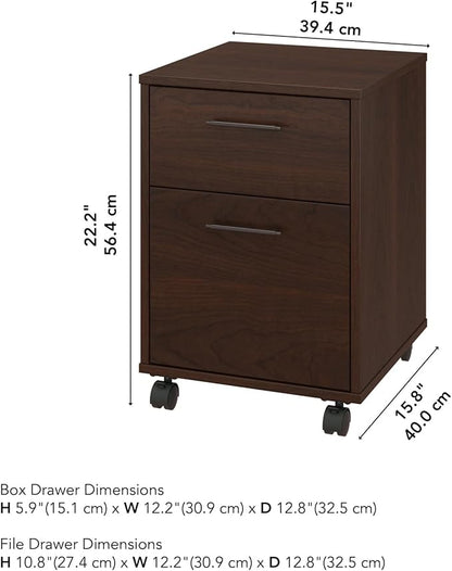 Bush Furniture Key West 2 Drawer Mobile File Cabinet, Bing Cherry (KWF116BC-03) - LeafyLoom