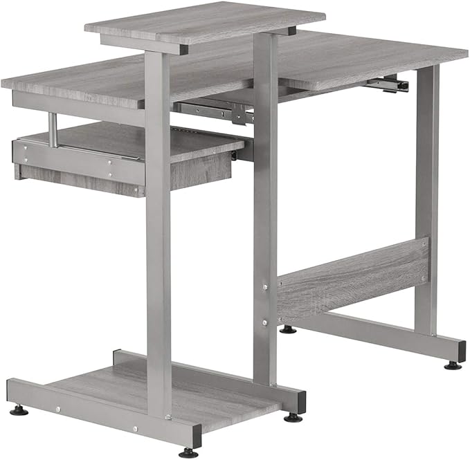 NicBex Laik-DW-00053-DX Desks, 37.75" W x 22" D x 35.25" H, Gray - LeafyLoom