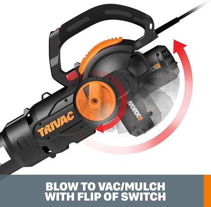 WORX 12 Amp TRIVAC 3-in-1 Electric Leaf Blower/Mulcher/Yard Vacuum - WG512 - LeafyLoom