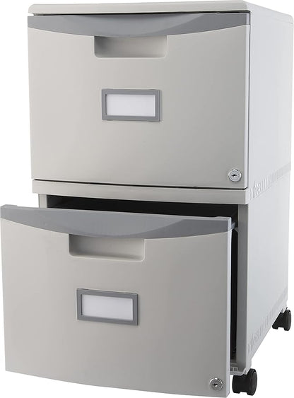 Storex 61311A01C File Cabinet, 1-Pack, Gray/Black - LeafyLoom