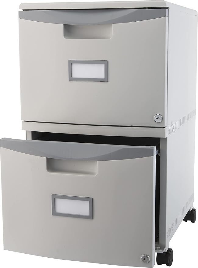 Storex 61310A01C File Cabinet, 1-Pack, Grey/Dark Grey - LeafyLoom