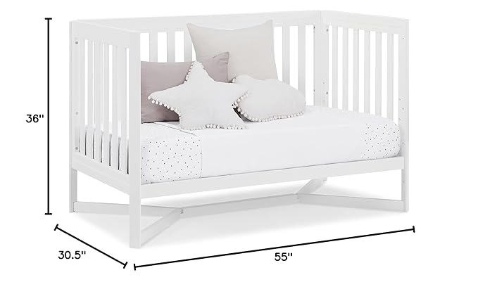 Delta Children Tribeca 4-in-1 Baby Convertible Crib, Bianca White - LeafyLoom