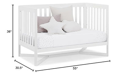 Delta Children Tribeca 4-in-1 Baby Convertible Crib, Bianca White - LeafyLoom