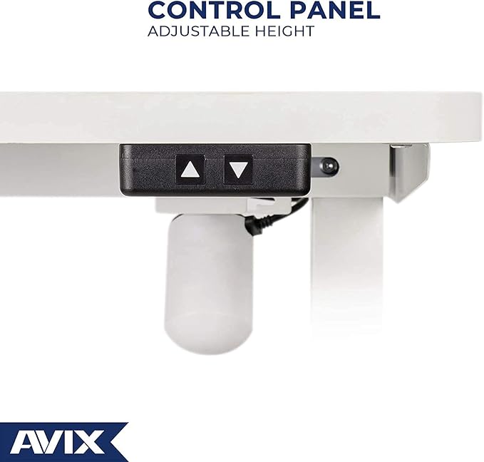 AVIX Whole Piece Electric Standing Desk, 48 x 24 Inches Height Adjustable Desk, Sit Stand Desk Home Office Desks, White - LeafyLoom