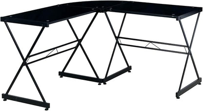 NicBex Laik-DW-00047-DX Desks, 51" W x 51" D x 29" H, Black - LeafyLoom