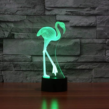 Optical Illusion 3D Flamingos Night Light 16 Colors Changing USB Powered Remote Control Touch Switch Decor Lamp LED Table Desk Lamp Children Kids Christmas Xmas Brithday Gift - LeafyLoom