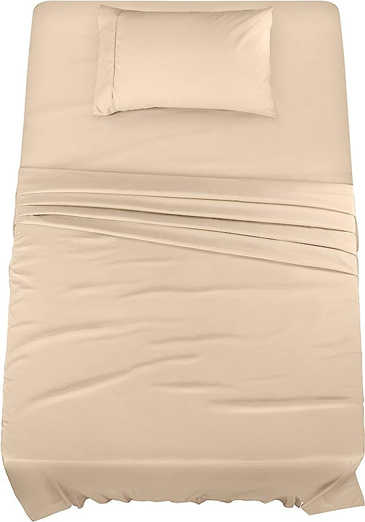 Utopia Bedding Twin XL Sheets - 3 Piece Bedding - Brushed Microfiber - Shrinkage and Fade Resistant - Easy Care (Twin XL Twin Extra Long Beige) - LeafyLoom