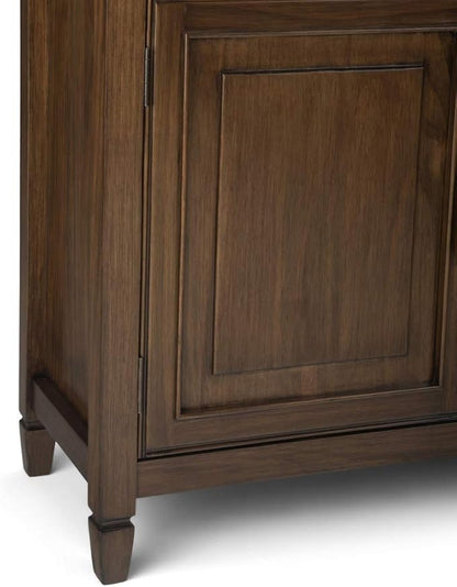 SIMPLIHOME Connaught SOLID WOOD 40 Inch Wide Traditional Storage Cabinet in Rustic Natural Aged Brown, For the Living Room, Entryway and Family Room - LeafyLoom