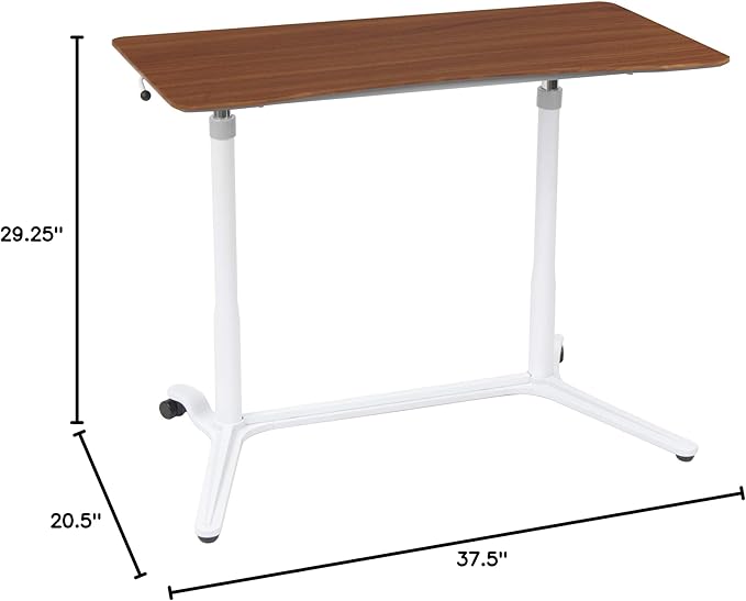 Calico Designs 51231 Sierra Height Adjustable Desk, White/Cherry, 37.5 Inch - LeafyLoom