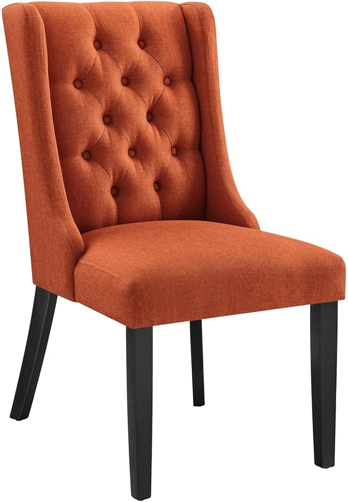 Modway Baronet Button Tufted Fabric, One Dining Chair, Orange - LeafyLoom