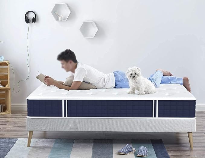 Coolvie Twin Mattress, 10 Inch Twin Size Hybrid Mattress, Individual Pocket Springs with Memory Foam, Bed in a Box, Cooler Sleep with Pressure Relief and Support - LeafyLoom