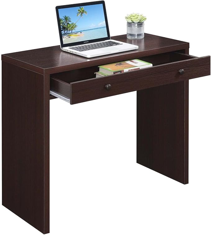 Convenience Concepts Northfield Desk with Drawer, Espresso - LeafyLoom