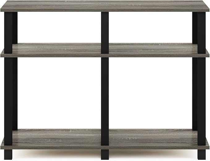 Furinno Romain Turn-N-Tube Stand for TV up to 40 Inch, 40-Inch, French Oak/Black - LeafyLoom