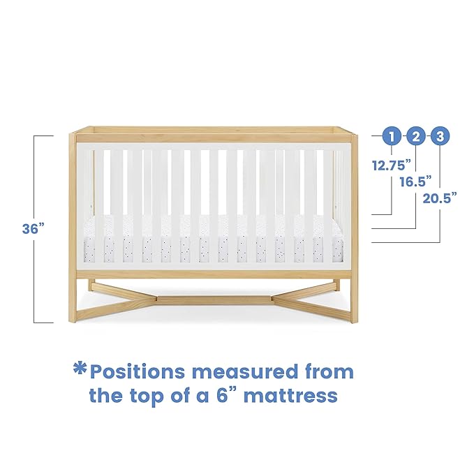 Delta Children Tribeca 4-in-1 Baby Convertible Crib, Bianca White/Natural - LeafyLoom