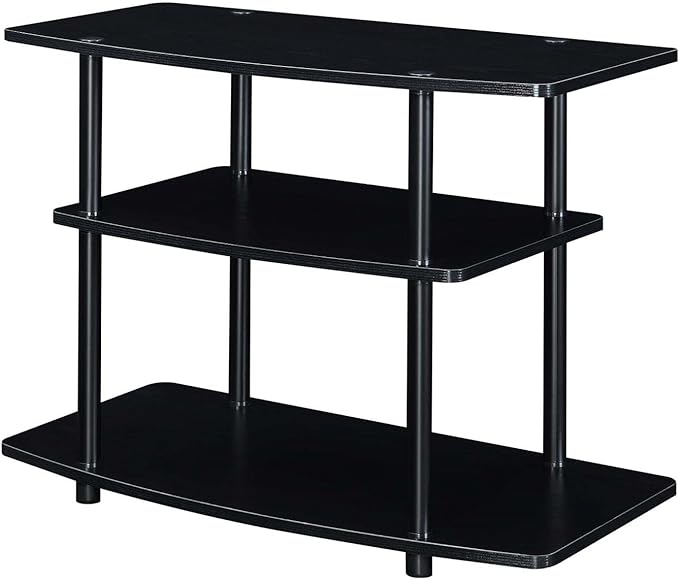 Convenience Concepts Designs2Go 3 Tier TV Stand, 31.5", Black/Black - LeafyLoom