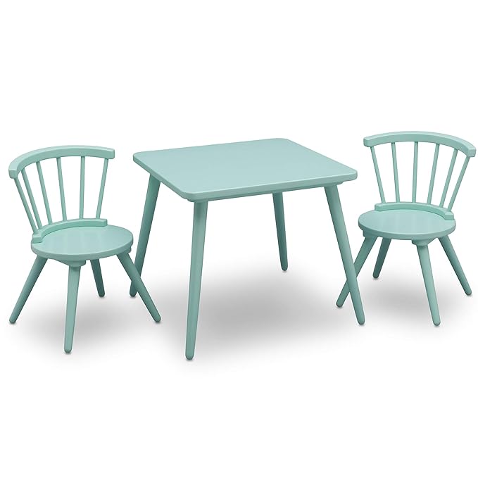 Delta Children Windsor 2 Chair, 3 Piece Set, Aqua - LeafyLoom