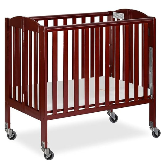 3-in-1 Folding Portable Crib, Cherry, Large - LeafyLoom