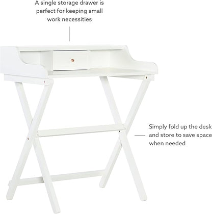 Linon Home Décor Mable White Folding Desk - LeafyLoom