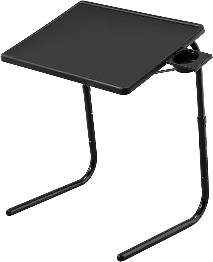 TV Tray Stand is an Adjustable Angle Sofa Stand Coffee Table with six Height adjustments and Three Angles,Retractable Cup Holder, Convenient and Comfortable tv Tray - LeafyLoom