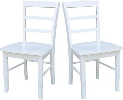 International Concepts Set of Two Madrid Ladderback Dining Chairs, White - LeafyLoom